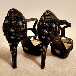 Gianni Bini jeweled black stilettos